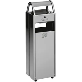 Proregal Kombiascher mit Schloss und Blenden 35 Liter, HxBxT 97,5 x 30,5 x 26,5 cm Stahl Silber