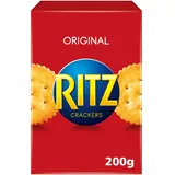 RITZ Cracker 1 x 200g I Salzgebäck Einzelpackung I Knabbergebäck I Fein gesalzene Snack-Cracker (Packung mit 6)