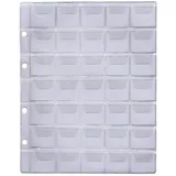 5 x Münzhüllen Münzalbum Münzblätter, 26 – 35-41 - 58 mm Ø verschiedene Größen, Für Münzen, Gedenkmünzen, z.B. 2 EURO Münzen (35 Fächer bis 35 mm Ø)