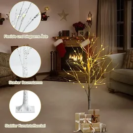Costway LED Lichterbaum, Birkenbaum Tannenbaum, Christbaum, 180cm