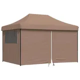 vidaXL Faltpavillon 4,1 x 1,5 m inkl. 4 Seitenteile Braun