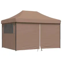 vidaXL Faltpavillon 4,1 x 1,5 m inkl. 4 Seitenteile Braun
