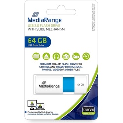 Mediarange Kugelschreiber MediaRange USB-Stick 64GB USB 2.0 Color Edt. hellb
