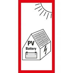 Aufkleber I Hinweisschild Photovoltaikanlage mit Batteriespeicher..., VDE-AR, Folie, 200x100mm, VDE