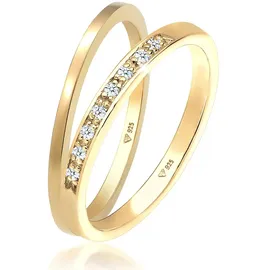 Elli DIAMONDS Ring 925 Sterling Silber Ring Set in Gold | Gr.: 58