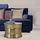 WOMO-DESIGN Couchtisch Rund 62x33 cm Gold Drum, Handgefertigt Aluminium, Hammerschlag Zylinderform, Unikat