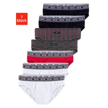 H.I.S. Slip gestreift rot M 7er Pack
