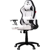 Elite Gaming-Stuhl für Kinder PULSE, ergonomisch, bis 120kg, verstellbare Höhe, Wippmechanik, Kissen (Weiß/Schwarz)