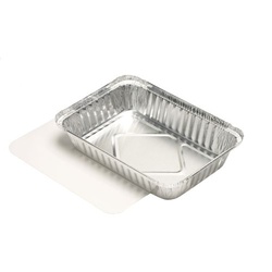 Gastro Papstar 25 Schalen, Alu + Einlegedeckel, PE-beschichtet eckig 0,8 l 4 cm x 15 cm x 21,4 cm | Mindestbestellmenge 10 Stück