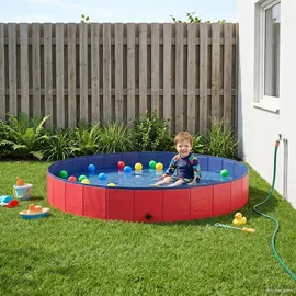 vidaXL Kinder Schwimmbecken Blau Ø200 x 30 cm