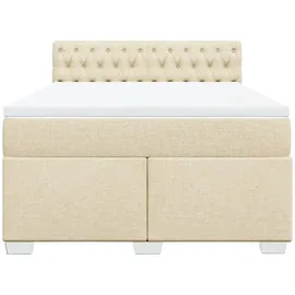 vidaXL Boxspringbett 140 x 200 cm Creme