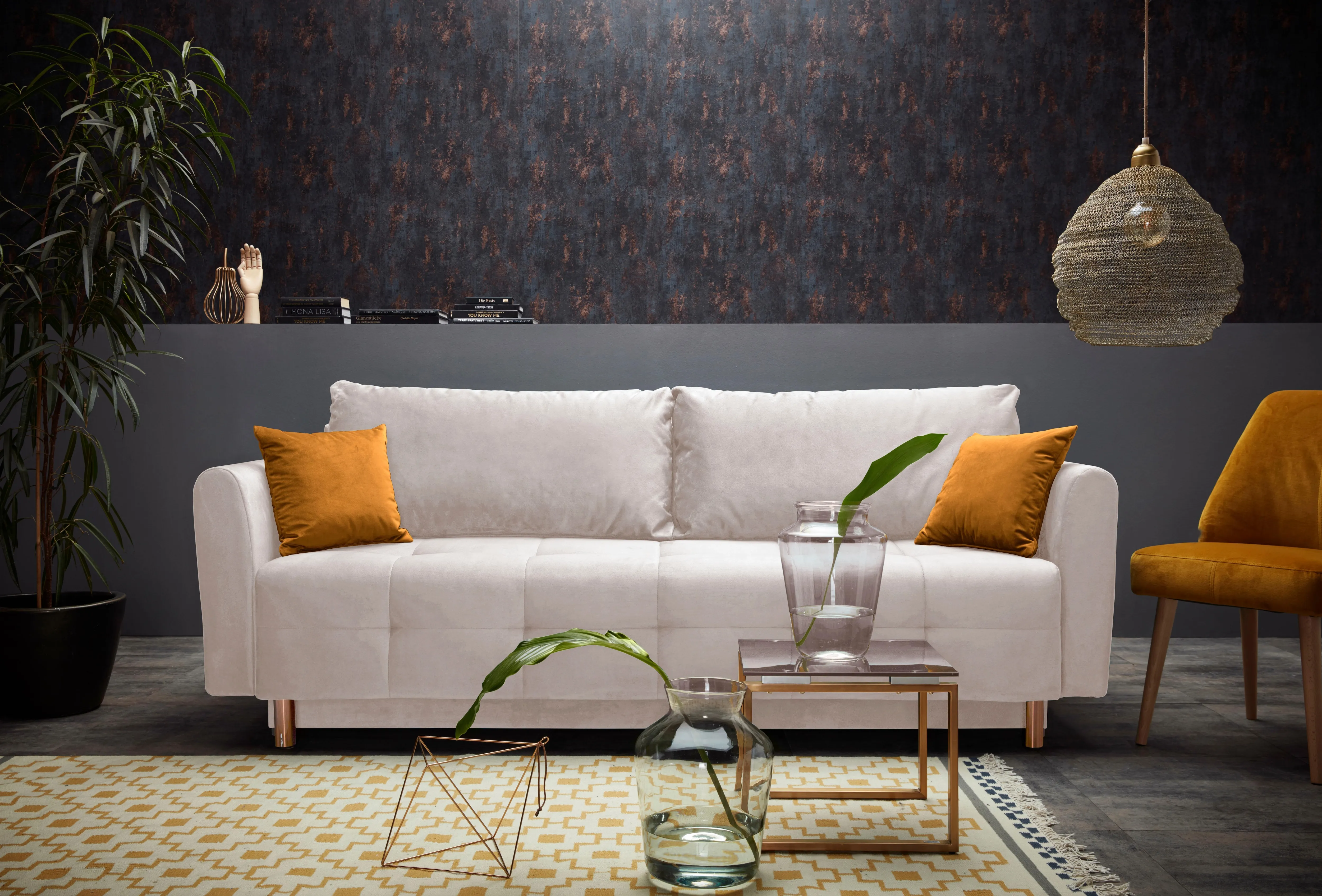 INOSIGN Schlafsofa »Nordic«, mit Federkern und Metallbeinen, Steppung im Sitzbereich INOSIGN beige