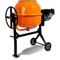 EBERTH 220 L Betonmischer Benzin, 6,5 PS Viertakt-Motor, Stahlgestell, Handrad, schwenkbare Trommel, Profi-Zementmischer