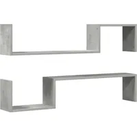 vidaXL Hängeregal 100 x 15 x 20 cm Grau