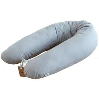 LOOLAY Schwangerschaftskissen - Stillkissen 170 cm - Seitenschläferkissen 100% Baumwolle - mit Abnehmbarem Bezug - Schwanger Kissen für Schlafen (Grau)