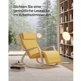 Songmics Schaukelstuhl gelb braun Stoff, 1 St.