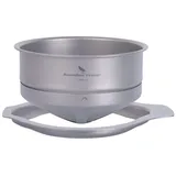 iBasingo Titan Kaffeefilter Über Papierlosen Kaffeefilter Gießen Leichter Tragbarer Outdoor Camping Haushaltsgarten Büro Wiederverwendbarer Kaffeetropfer (Ti6003P Filter & Halter (M))