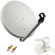 Premium X PremiumX Satelliten-Komplettanlage 80cm Satellitenschüssel Single Monoblock Astra Hotbird SAT LNB 2X F-Stecker