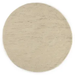 Wollteppich THEKO "Taza Royal" Gr. 10, beige (natur meliert), H:24mm Ø:200cm, Schurwolle, Teppiche, echter Berber Teppich aus Marokko, reine Schurwolle, handgeknüpft