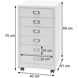 MCW MCW-L49 Aktenschrank 75x40x41 dunkelgrau