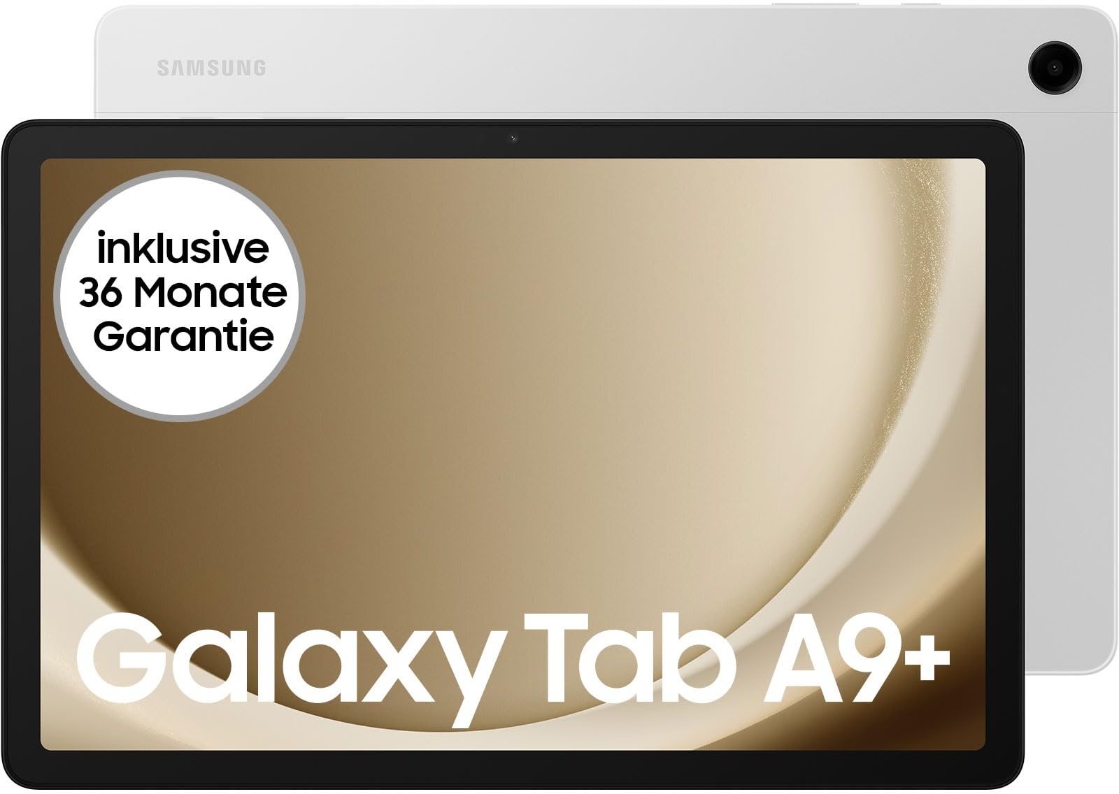 Samsung Galaxy Tab A9+ Wi-Fi Android-Tablet, 64 GB Speicherplatz, Großes Display, 3D-Sound, Simlockfrei ohne Vertrag, Silver, Inkl. 3 Jahre Herstellergarantie [Exklusiv bei Amazon]