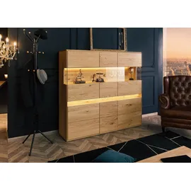 MASSIVMOEBEL24.DE Highboard 163 x 43,5 x 152 cm Beige
