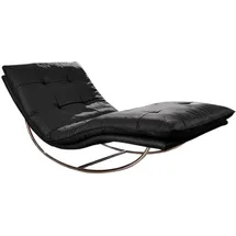 W.Schillig Relaxliege daily dreams Leder 95 x 85 x 169 cm schwarz mit Kissen