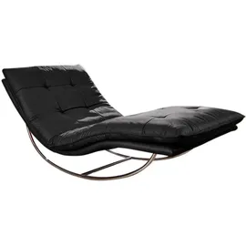 W.Schillig Relaxliege daily dreams Leder 95 x 85 x 169 cm schwarz mit Kissen