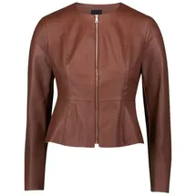 Zero Damen Blazer-Jacke in Lederoptik 36, Cappuccino