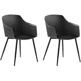 Beliani Esszimmerstuhl, Schwarz, Metall, 1-Sitzer, 57x83x51 cm, Esszimmer, Stühle, Esszimmerstühle, Armlehnenstühle