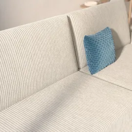 moeblo Eckcouch Cord 2-Sitzer Grau