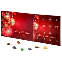 VALIOSA Merry Christmas Mode-Schmuck Adventskalender mit Halskette + 23 individuelle Anhänger aus Halb-Edelstein, Geschenkidee für Mädchen, 24-teilig (1 Set)