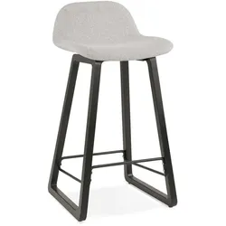 Barstuhl Polster | 36cm Sitztiefe | Rückenlehne, Holzgestell | Elegant | Grau Schwarz | 120kg | Kadima Design