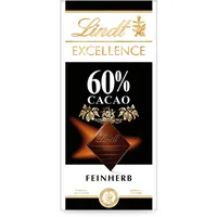 Lindt EXCELLENCE 60 % Kakao - Feinherbe Edelbitter-Schokolade | 100 g Tafel | Vollmundige Bitter-Schokolade | Intensiver Kakao-Geschmack | Dunkle Schokolade | Vegane Schokolade | Schokoladengeschenk
