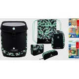 innovabaq Schulranzen Set 8-tlg. Schwarz/Türkis
