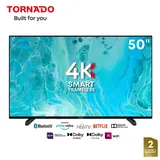 Tornado LINUX Smart TV 50 Zoll 4K Ultra HD, Rahmenlos, mit integriertem Receiver