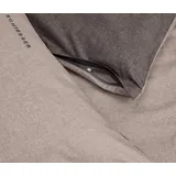 SCHIESSER Doubleface Renforcé taupe/dunkelgrau 155 x 220 cm + 80 x 80 cm