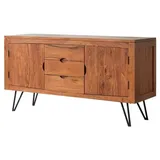 Tikamoon Sideboard Bonnie Buffet aus massiver Akazie 150 cm braun