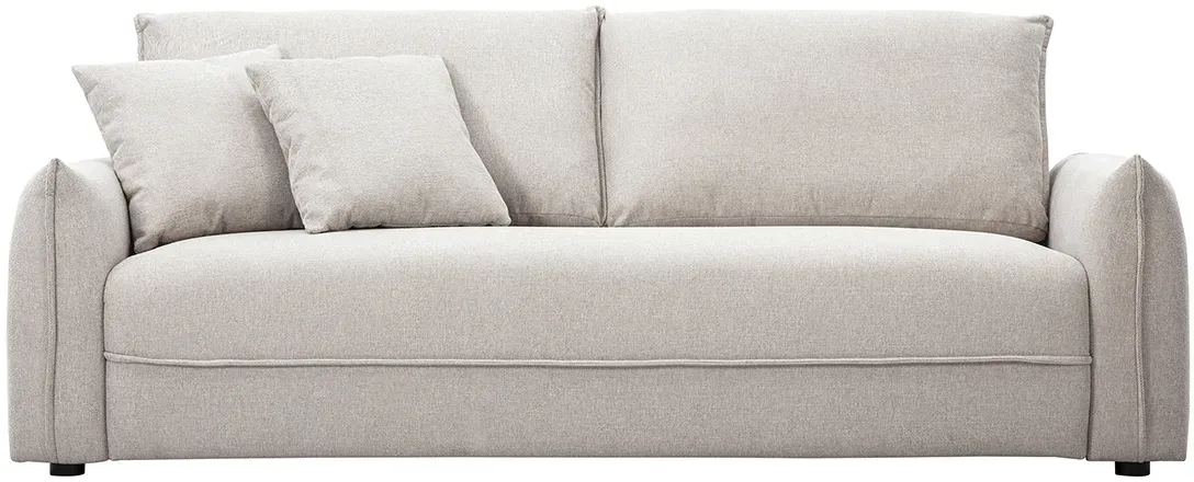3-Sitzer Sofa in strukturiertem Samt-Effekt-Stoff beige PIO