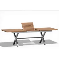 ALEOS. Ausziehtisch 200-260 x 100 x 76 cm Edelstahl/Teak