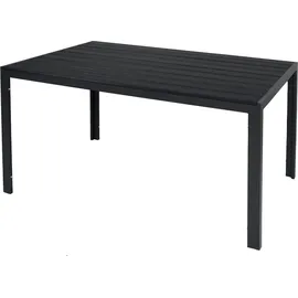 INDA-EXCLUSIV Gartentisch 160 x 90 x 74 cm Anthrazit/Schwarz