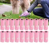 kotbeutel rosa, Yuyte 20 Rolls Müllsäuberung Herz Tasche Haustier Hund Katze Abfall Poop Pick Up Bag(Pink)