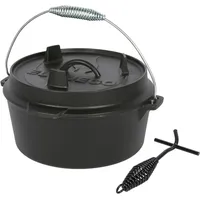 EL FUEGO Dutch-Oven Gusseisen 3,5 l Deckel 1 l Schwarz