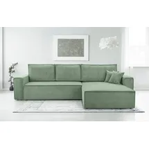 ax living Eckcouch Cord 2-Sitzer Salbeigrün