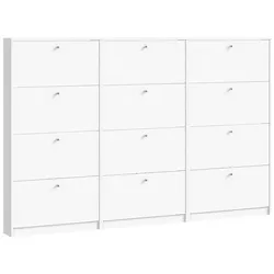 Escape Schuhschrank mit 12 Klappen Breite 225 cm, Höhe 148 cm weiss