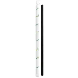 NATURESTAR Strohhalm aus Papier, Ø 6 mm, Trinkhalm für Cocktails, Drinks, Limonaden und Erfrischungsgetränke, 1 Packung = 100 Stück, schwarz
