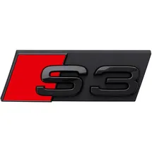 Audi 8Y0071805 Schriftzug S3 Emblem Plakette Kühlergrill Logo, schwarz/rot