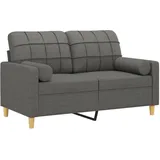 vidaXL 2-Sitzer-Sofa mit Zierkissen Dunkelgrau 120 cm Stoff