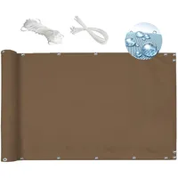 MEEYI Balkon sichtschutz Balkon 75x100cm balkonabdeckung Balkon sichtschutz Rattan balkonabdeckung Bambus sichtschutz Balkon seitlich schattentuch UV-Schutz und Windschutz für balkongeländer-Khaki