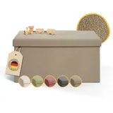 Laleni Sitzbank mit Stauraum + extra Box - Truhenbank mit Stauraum 76x38 cm - Sitztruhe mit Stauraum - Bequemer Hocker mit Stauraum - Aufbewahrungsboxen Kinderzimmer - Storage Bench - Sitzbox in Taupe